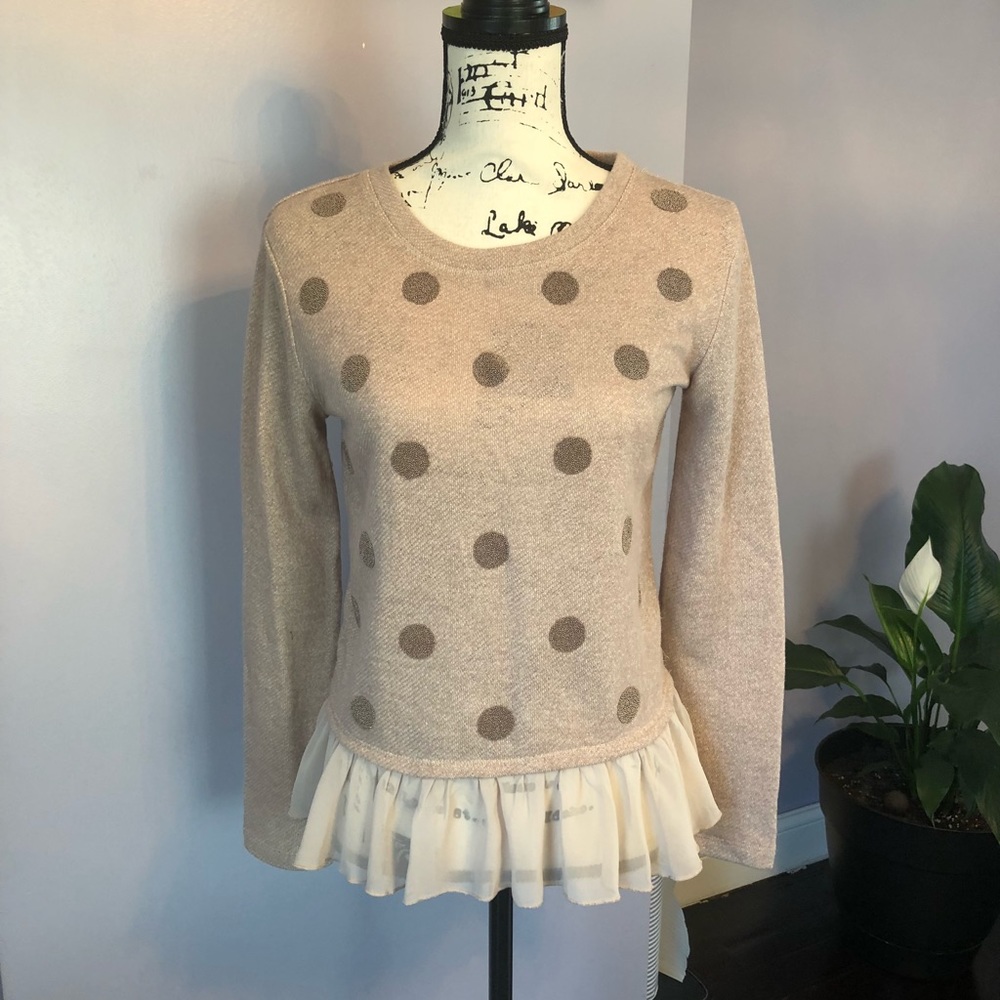 Maison Jules Polka Dot Embellished Pullover